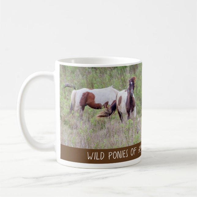 Wild Horses Assateague and Chicoteague Coffee Mug (Left)