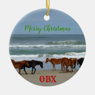 Wild Horses Corolla Outer Banks OBX Ceramic Ornament