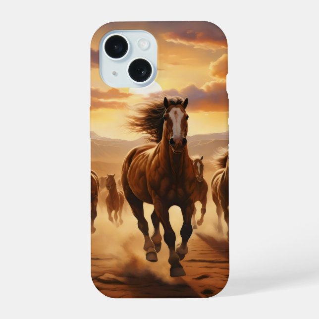 Wild Horses Desert Iphone Case (Back)