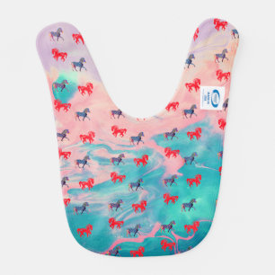 Wild Horses Fun Artful Baby Bib