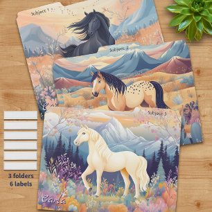 Wild Horses Girls Colorful (mixed set) File Folder