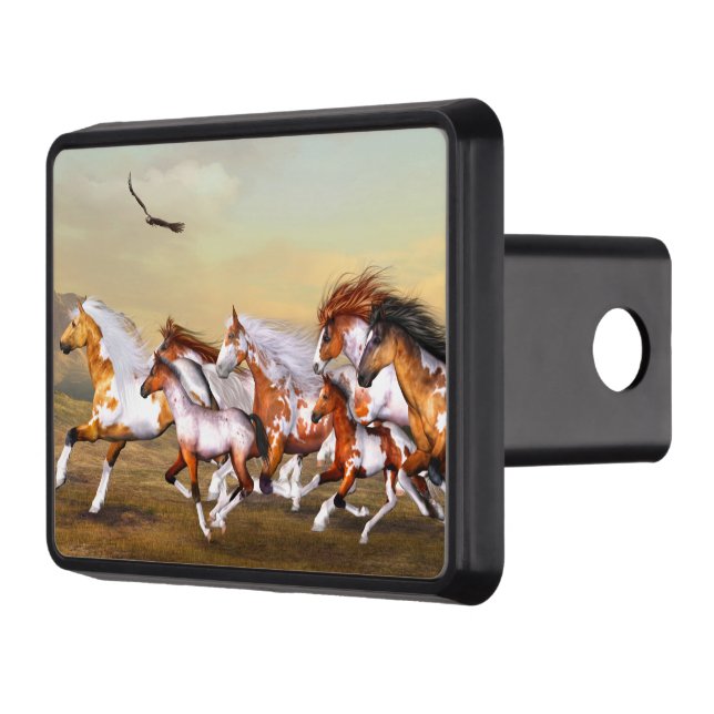 Wild Horses Herd Trailer Hitch Cover (Left)