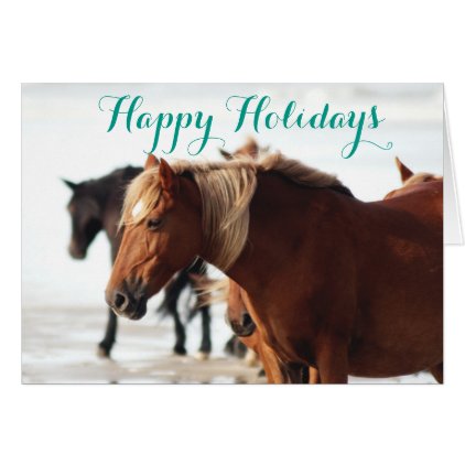 Wild Horses Holiday Greeting Card