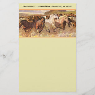 Wild Horses Horse Mustang Stationery Note paper