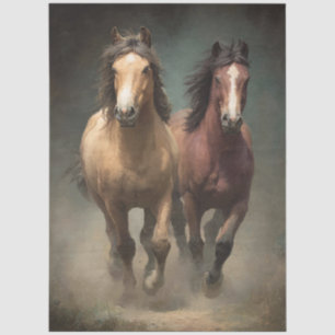 Wild Horses in Motion Decoupage Tissue Paper