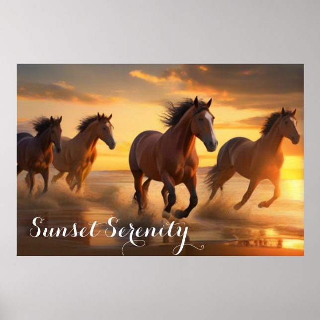 Wild Horses in Sunset Splendor Poster (Front)