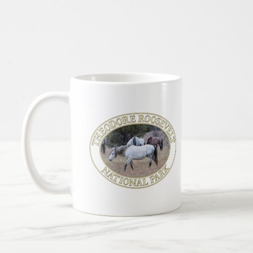 Wild Horses in Theodore Roosevelt National Park Coffee Mug