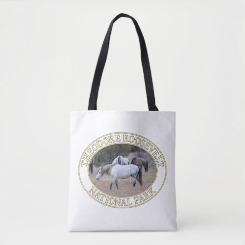 Wild Horses in Theodore Roosevelt National Park Tote Bag