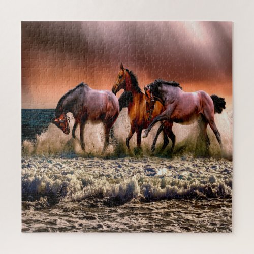 Wild Horses Lake Adventure Jigsaw Puzzle