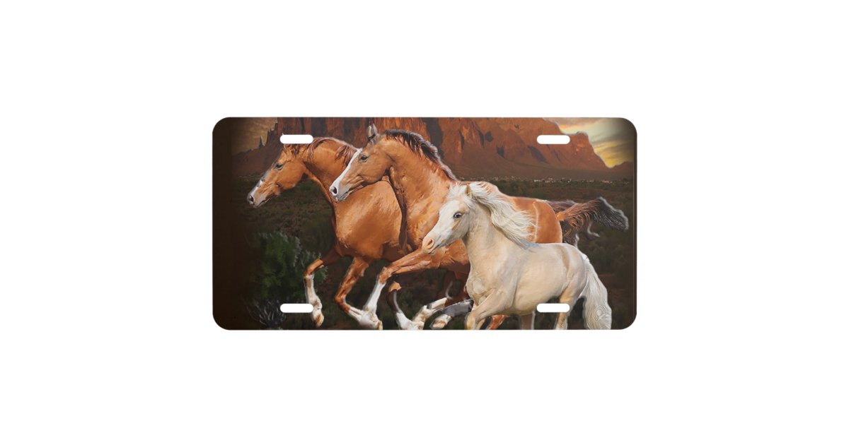 wild Horses License Plate Zazzle