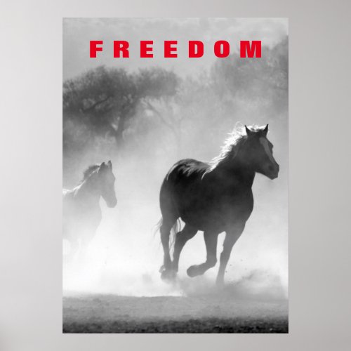 Wild Horses Motivational Freedom Artwork Poster