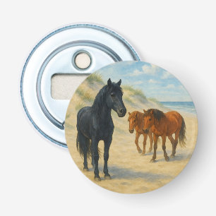 Wild Horses of Corolla North Carolina Watercolor Bottle Opener