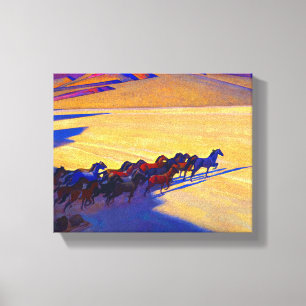 Wild Horses of Nevada, 1927 by Maynard Dixon Canvas Print