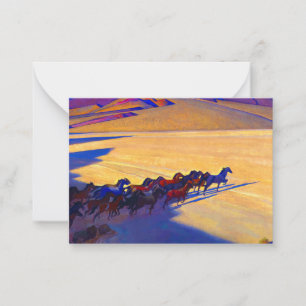 Wild Horses of Nevada, 1927 by Maynard Dixon Note Card
