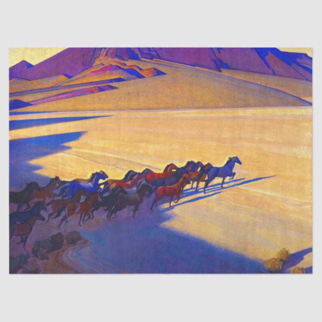 Wild Horses of Nevada by Maynard Dixon Tissue Paper (Front)