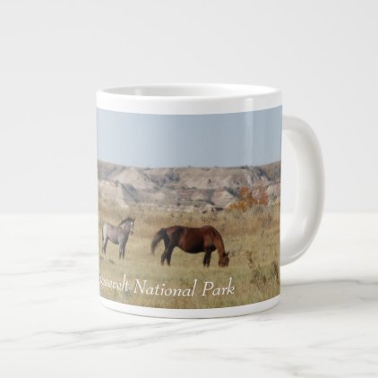 Wild Horses of Theodore Roosevelt National Park Large Coffee Mug