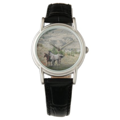 Wild Horses of Theodore Roosevelt National Park Wrist Watch