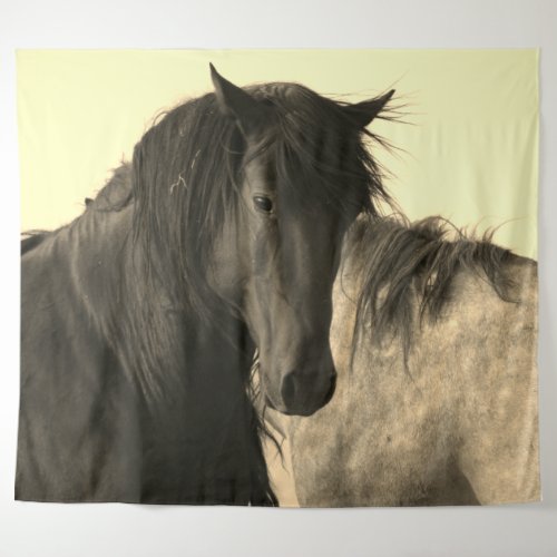 WILD HORSES OF UTAH BLACK STALLION Tapestry