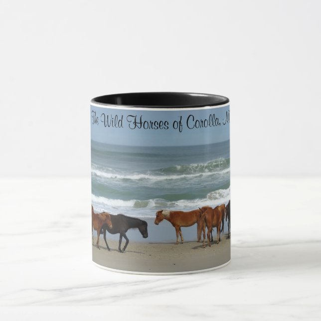 Wild Horses Outer Banks OBX Coffee Mug (Center)