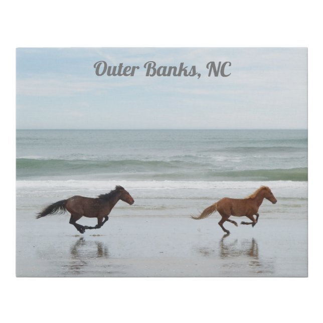 Wild Horses Outer Banks OBX Corolla NC Faux Canvas Print (Front)