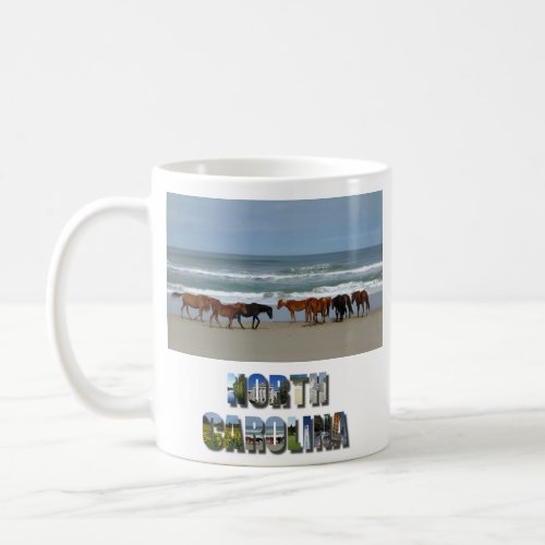 Wild Horses Outer Banks OBX NC Corolla Coffee Mug