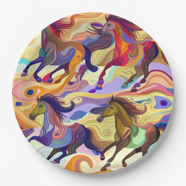 Wild Horses Paper Plates (Front)
