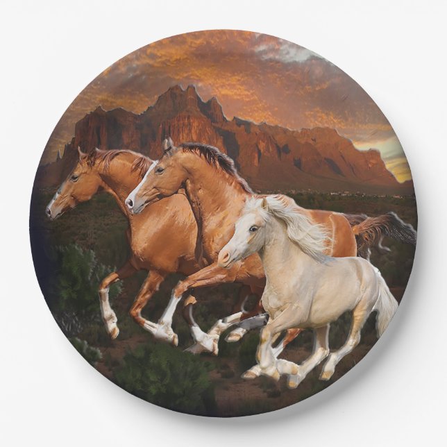 Wild Horses Paper Plates (Front)
