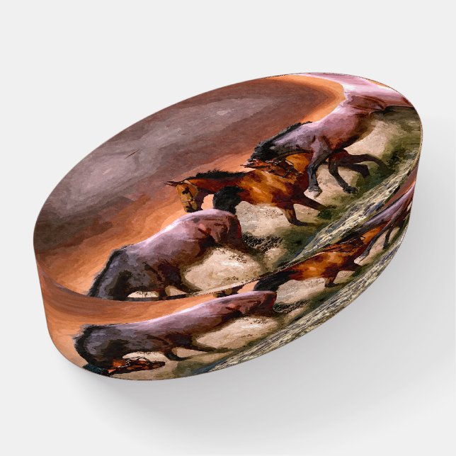 Wild Horses Paperweight (Angled)