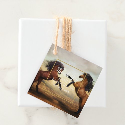 Wild HORSES Party Supplies Equestrian _ ADD PHOTO Favor Tags