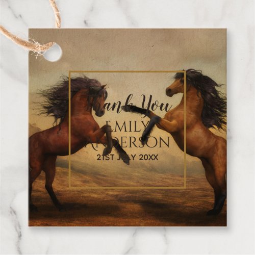 Wild HORSES Party Supplies Equestrian _ ADD PHOTO Favor Tags