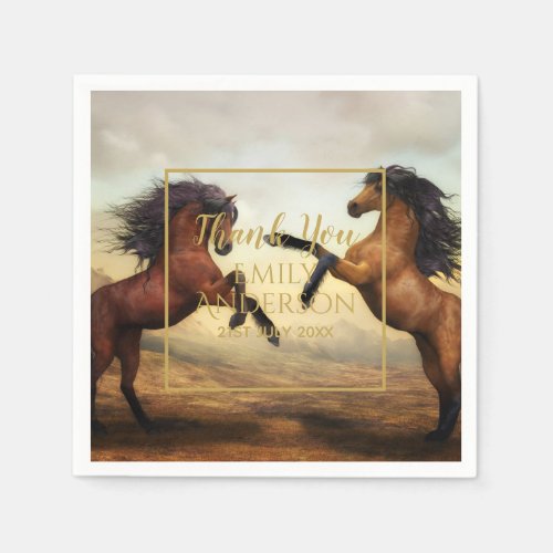 Wild HORSES Party Supplies Equestrian _ ADD PHOTO Napkins