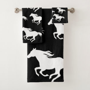 Wild horses pattern design bath towel set