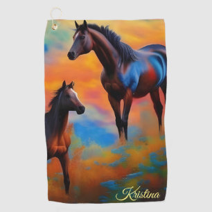 Wild Horses *personalize* Golf Towel