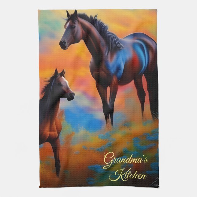 Wild Horses *personalize* Kitchen Towel (Vertical)