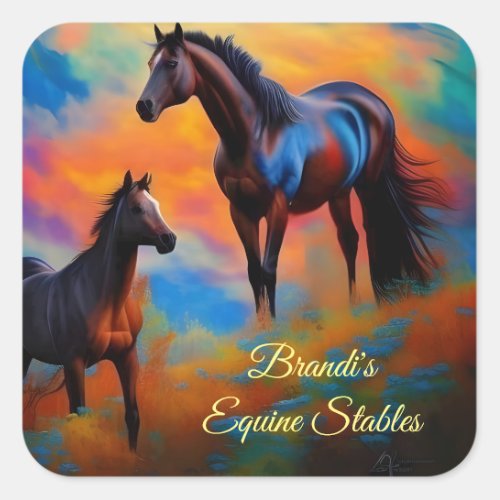 Wild Horses personalize Square Sticker