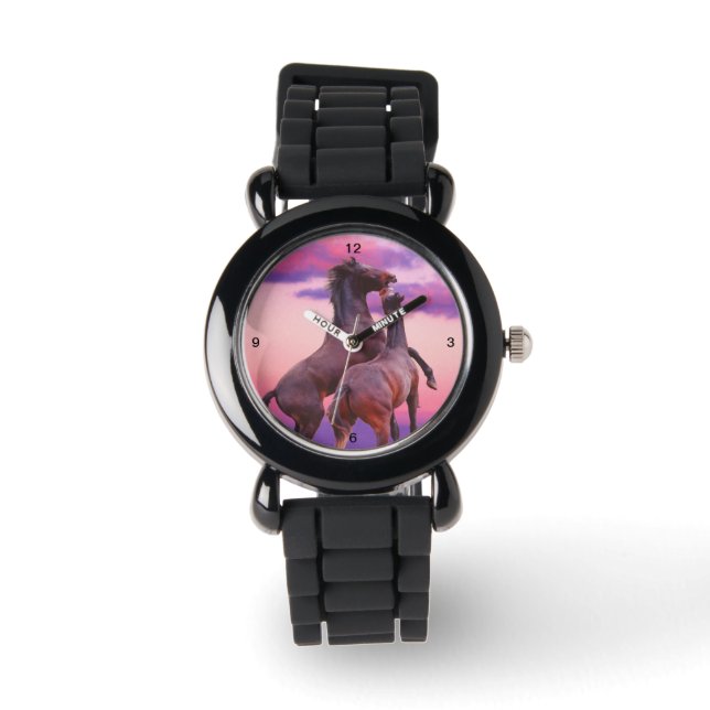 Wild Horses playing rearing sunrise Watch (Front)