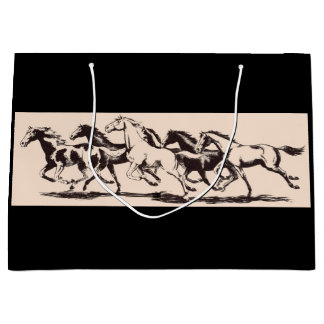 wild horses print large gift bag