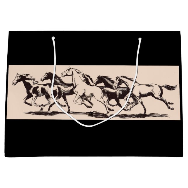 wild horses print large gift bag (Front)