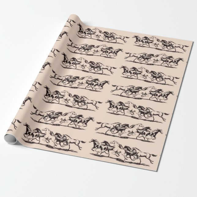wild horses print wrapping paper (Unrolled)