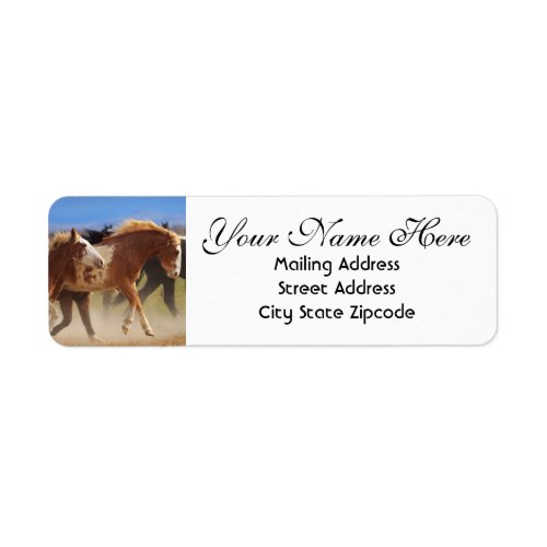 Wild Horses Return Address Label