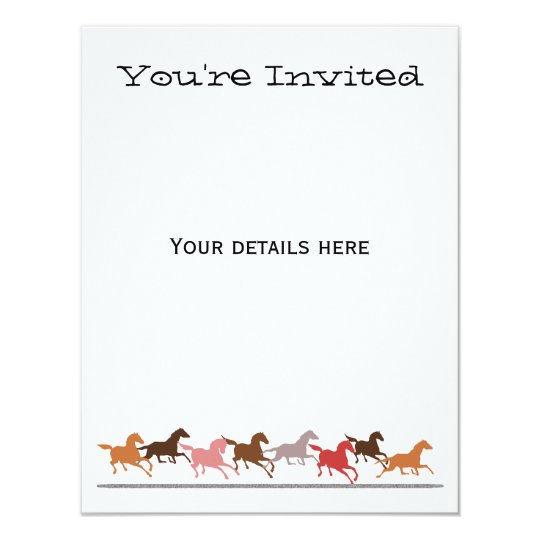 Wild horses running card