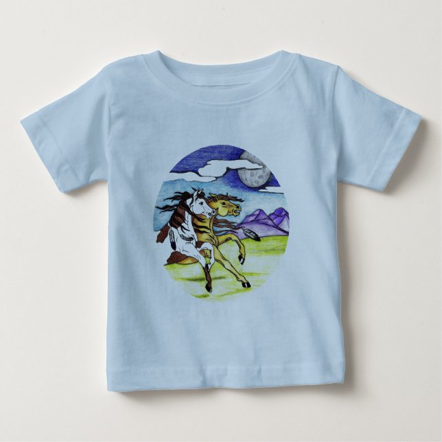 Wild Horses Running Free Baby T-Shirt (Front)
