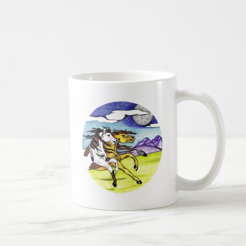 Wild Horses Running Free Coffee Mug