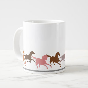 Wild horses running giant coffee mug