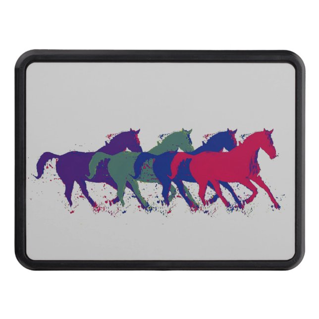 wild horses running hitch cover (Front)