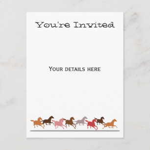 Wild horses running invitation