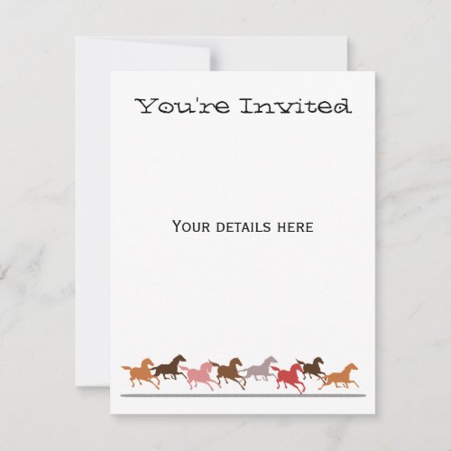 Wild horses running custom invites