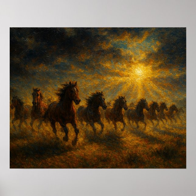 Wild Horses Running Poster (Front)