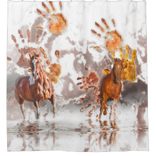 Wild Horses Running WILD HANDS Shower Curtain