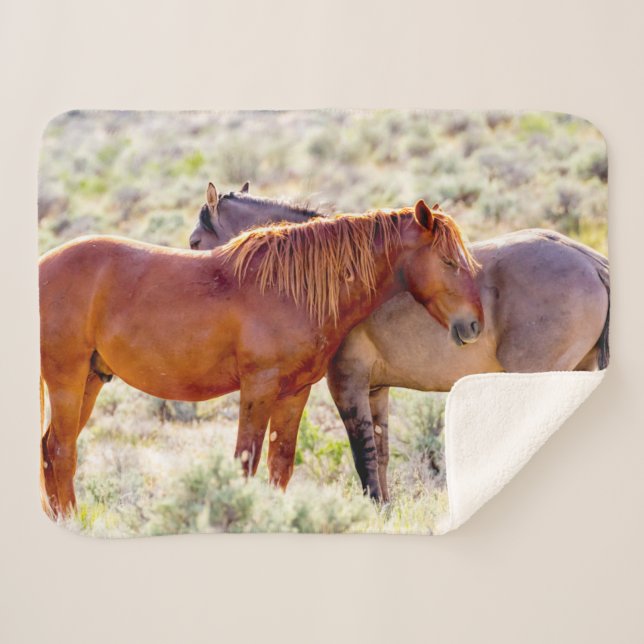 Wild Horses Sherpa Blanket (Front (Horizontal))